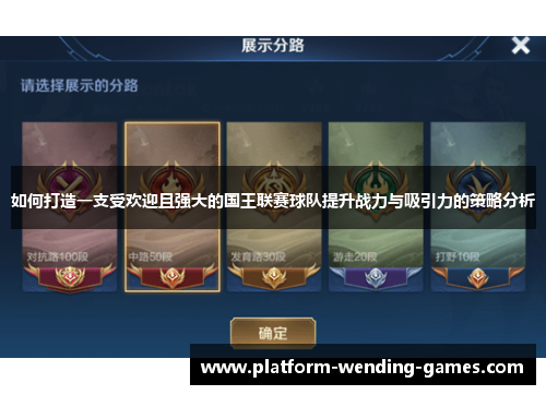 如何打造一支受欢迎且强大的国王联赛球队提升战力与吸引力的策略分析