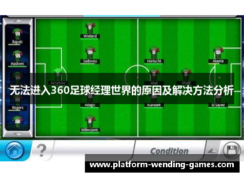 无法进入360足球经理世界的原因及解决方法分析